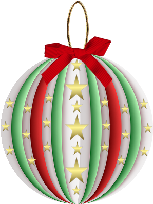 Christmas Ornamentwith Starsand Ribbon PNG image