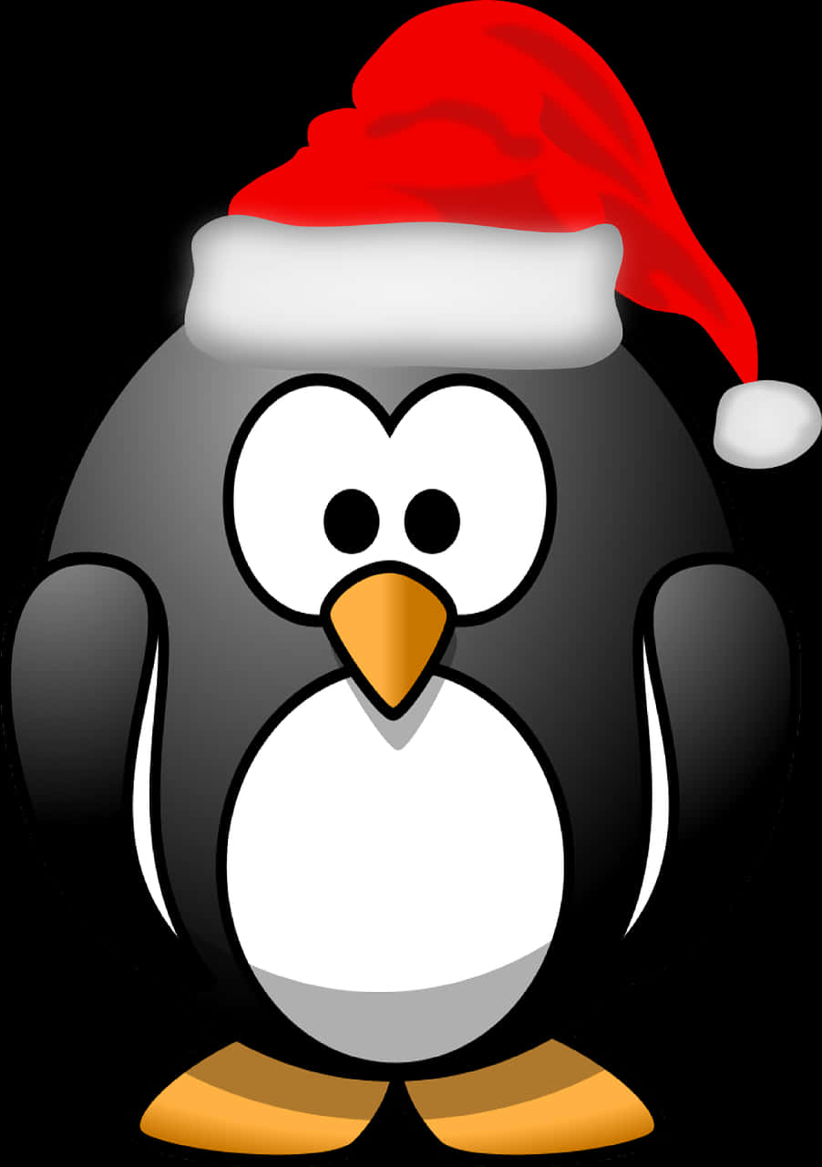 Christmas Penguin Cartoon Santa Hat PNG image