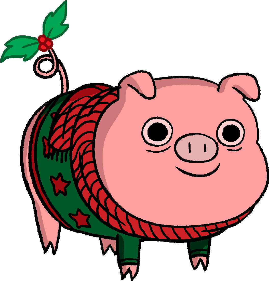 Christmas Pig Cartoon Illustration PNG image