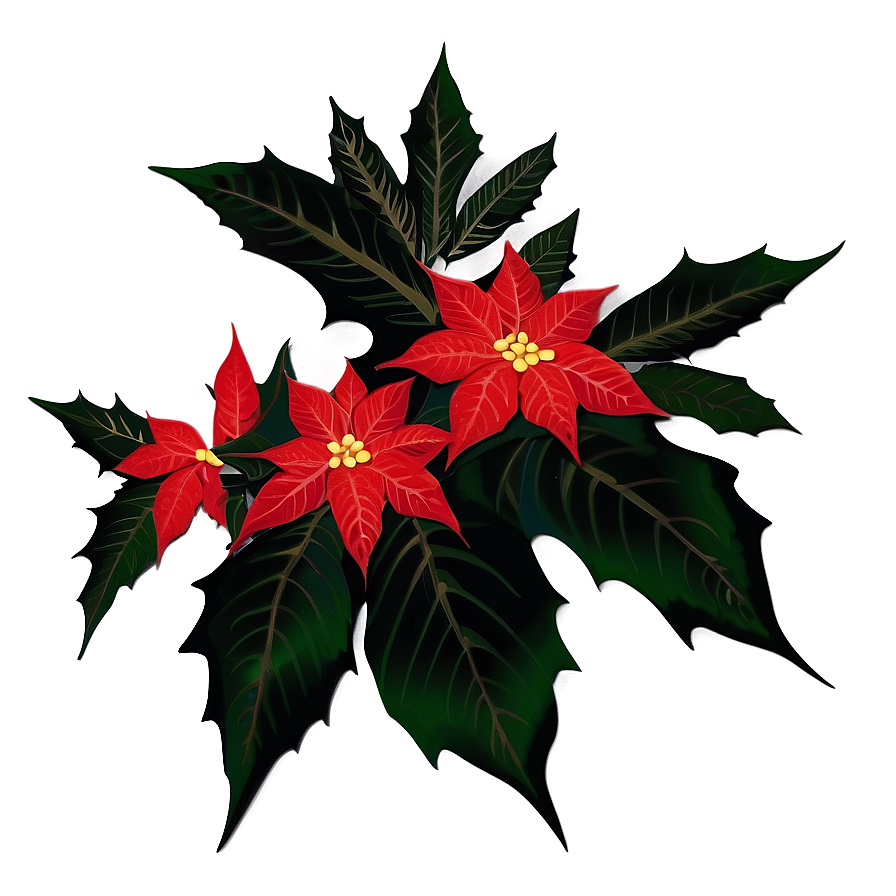 Christmas Poinsettia Silhouette Png Arx PNG image