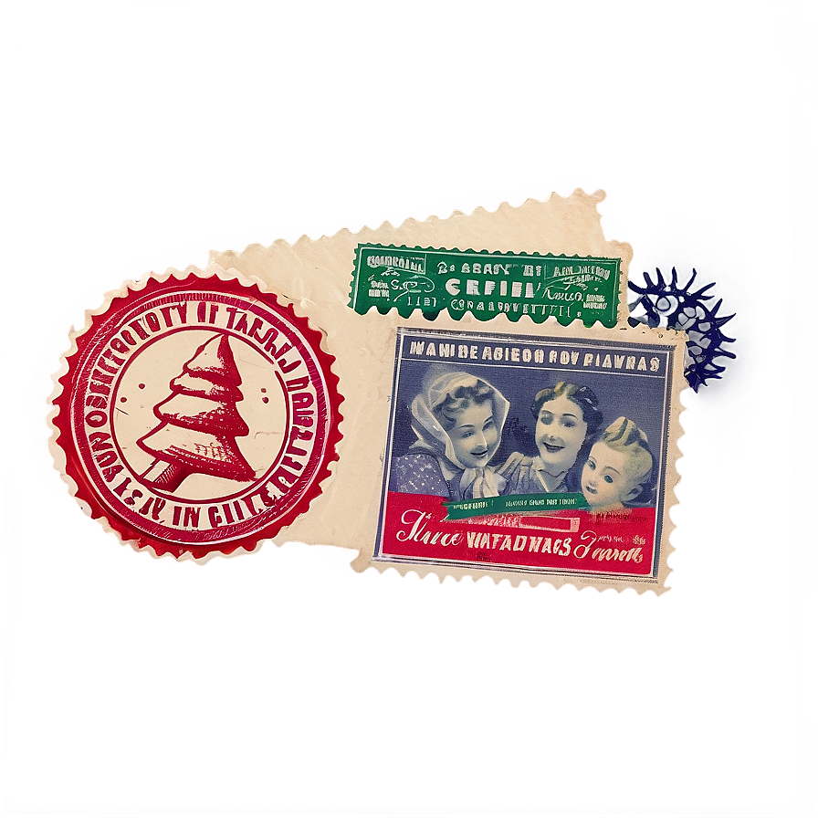 Christmas Postcard Stamp Png 36 PNG image