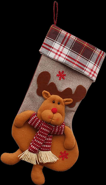 Christmas Reindeer Stocking Decoration PNG image