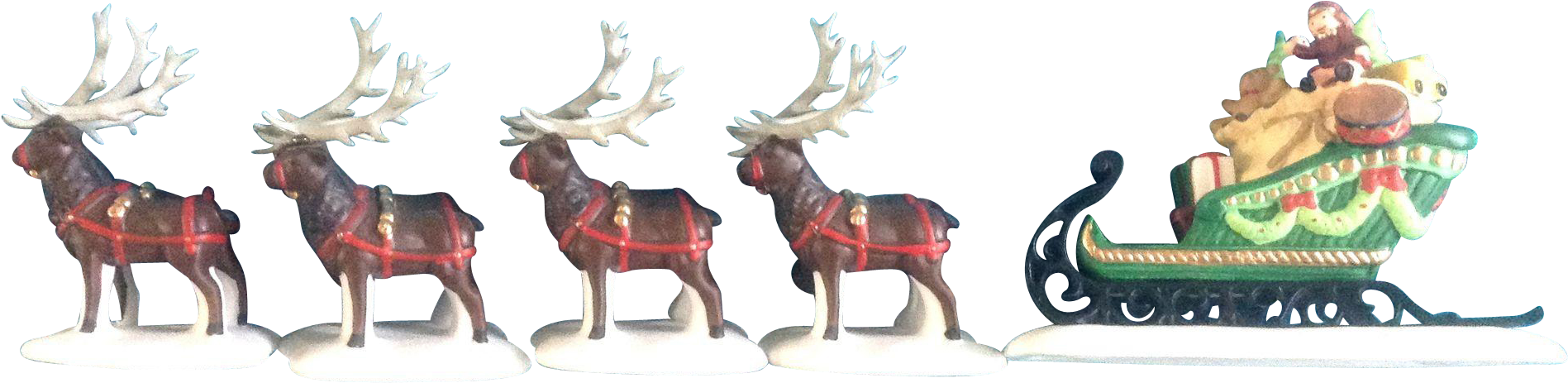 Christmas Reindeerand Sleigh Decoration PNG image