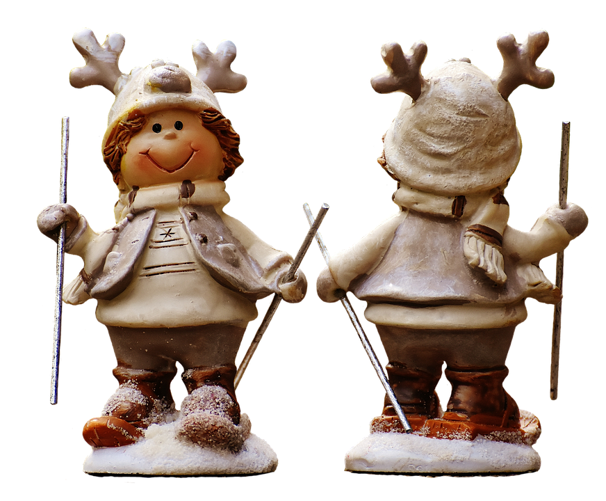 Christmas Skiing Snowman Figurines PNG image