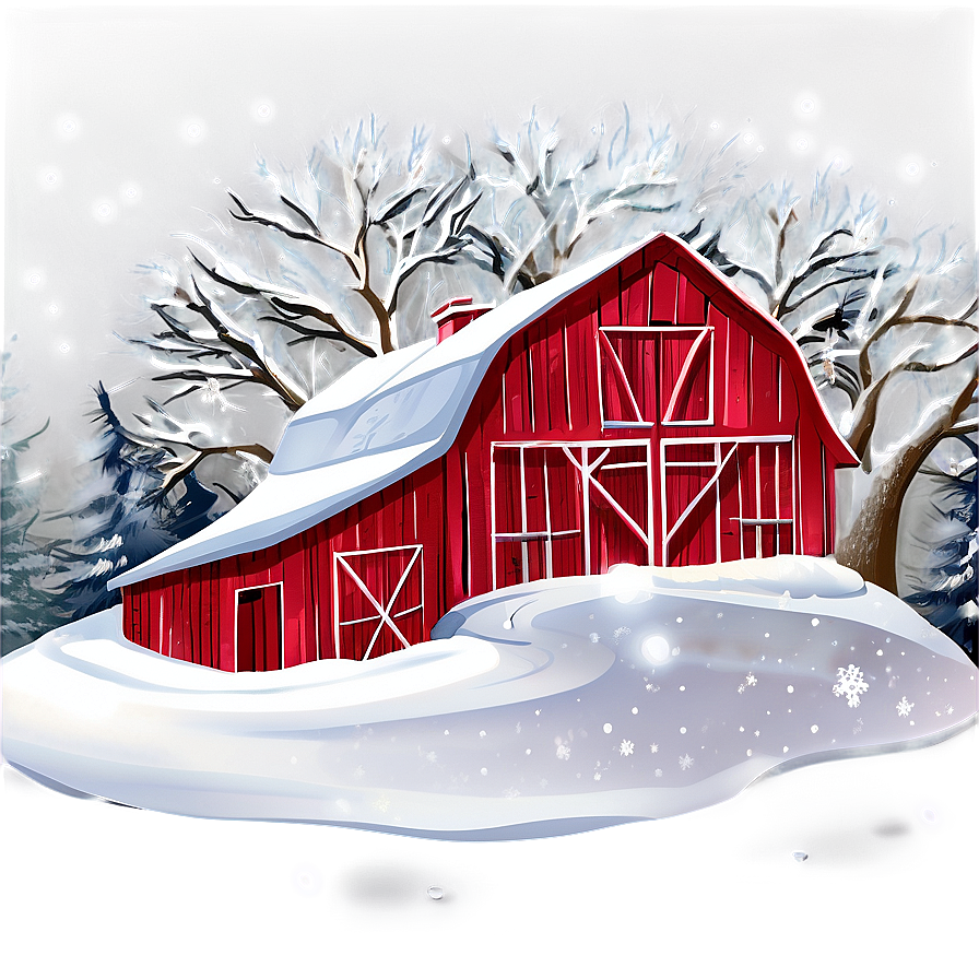 Christmas Snow Barn Png 12 PNG image