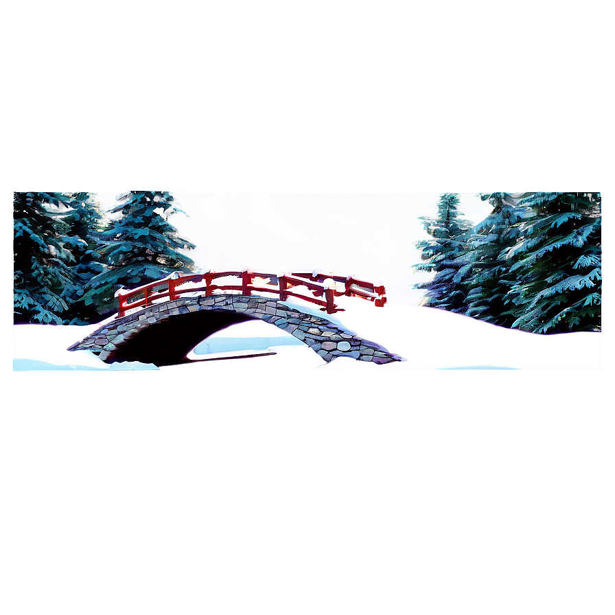 Christmas Snow Covered Bridge Png 06252024 PNG image