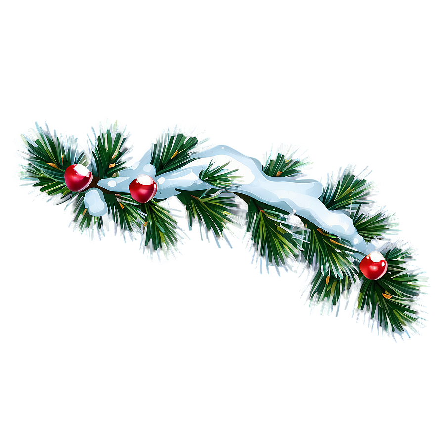 Christmas Snow Fir Branch Png Ueu PNG image