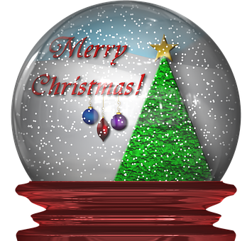 Christmas Snow Globewith Tree PNG image