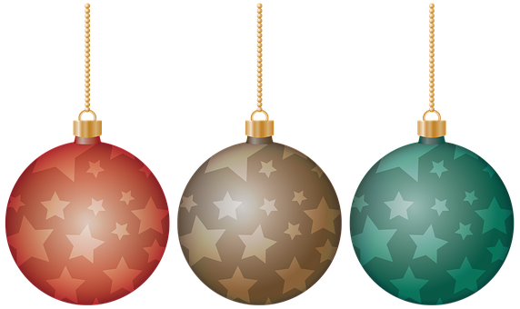 Christmas Star Ornaments Vector PNG image