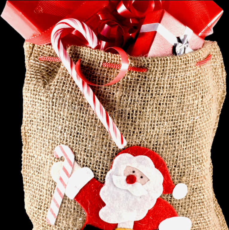 Christmas Stocking Fullof Gifts PNG image