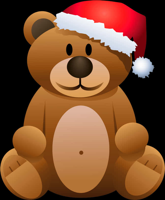 Christmas Teddy Bear Santa Hat PNG image