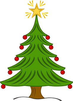 Christmas Tree Cartoon Graphic PNG image