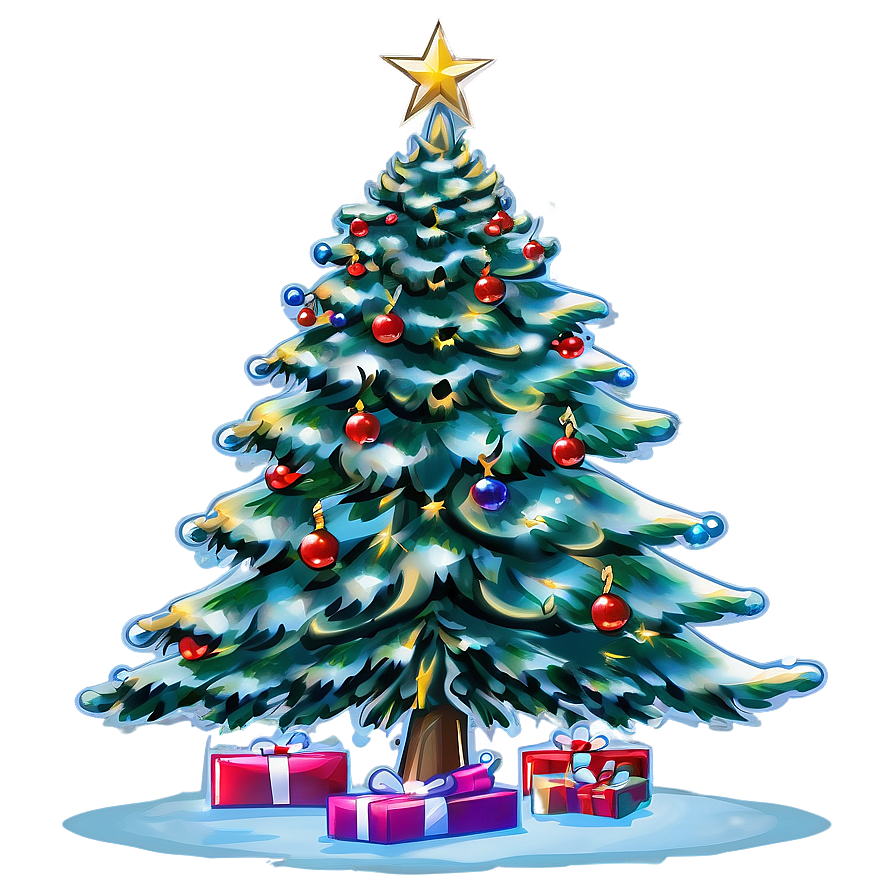 Christmas Tree Outline For Decoration Png Tja PNG image