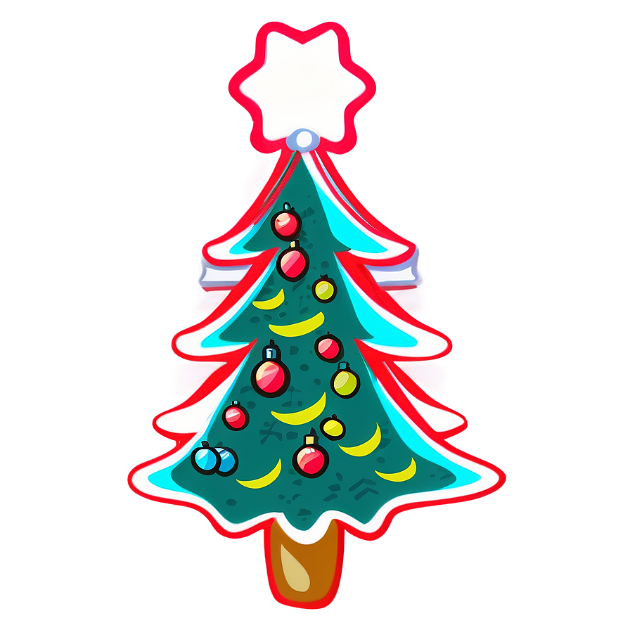 Christmas Tree Outline With Ornaments Png Erb6 PNG image