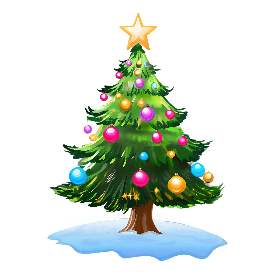 Christmas Tree Outline With Stars Png Xrt PNG image