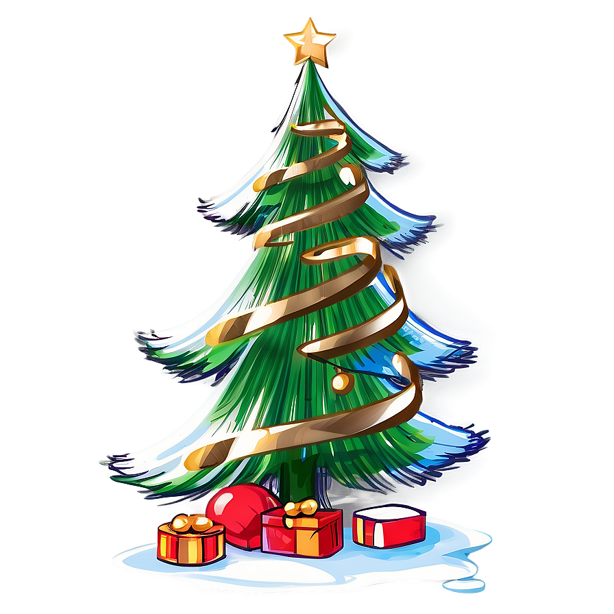 Christmas Tree Sketch Png 04292024 PNG image