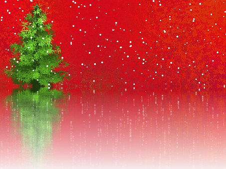 Christmas_ Tree_ Snowfall_ Red_ Background.jpg PNG image