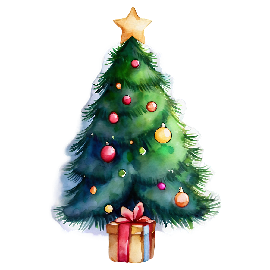 Christmas Tree Watercolor Transparent Png Rpq31 PNG image