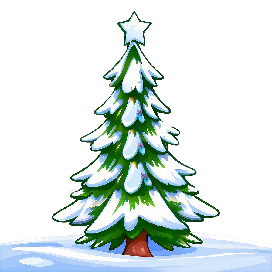 Christmas Tree With Snow Png Elc PNG image