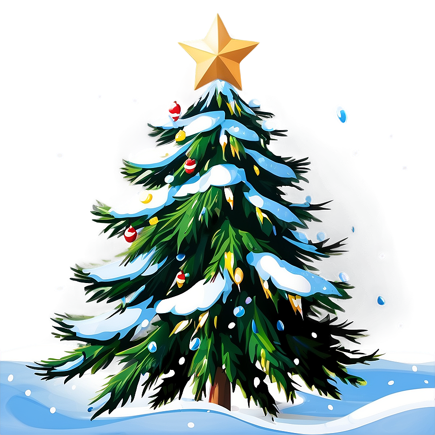 Christmas Tree With Snow Png Nie5 PNG image