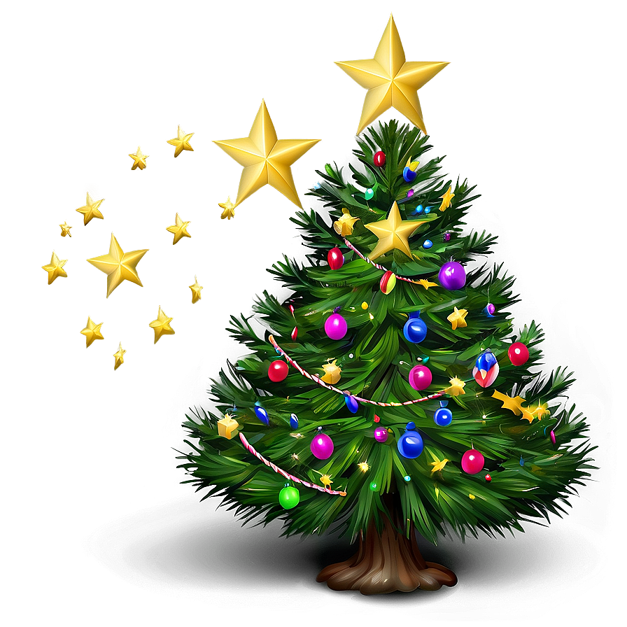 Christmas Tree With Stars Png 47 PNG image