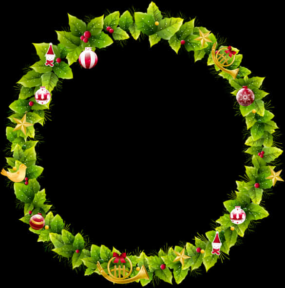 Christmas Wreath Decoration Frame PNG image