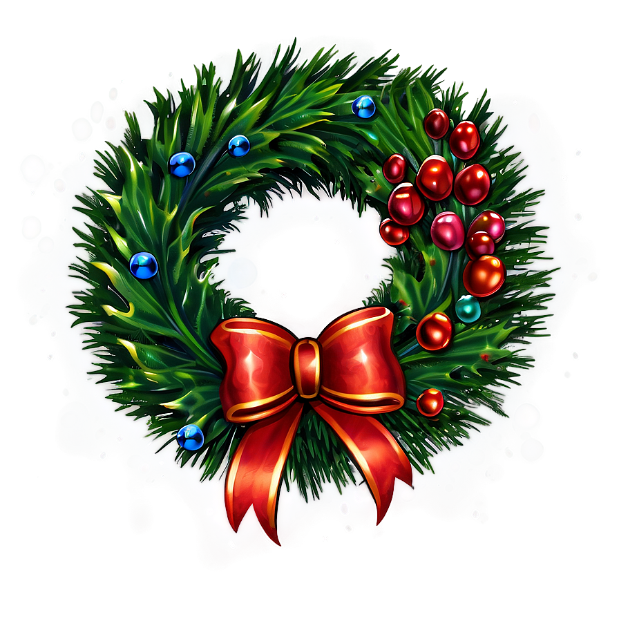 Christmas Wreath Illustration Png 05032024 PNG image