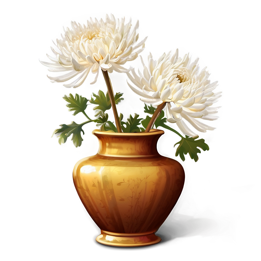 Chrysanthemums In Vase Png Naw66 PNG image