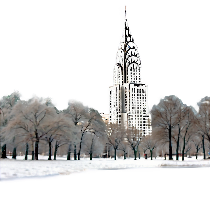 Chrysler Building Winter Scene Png Bel86 PNG image