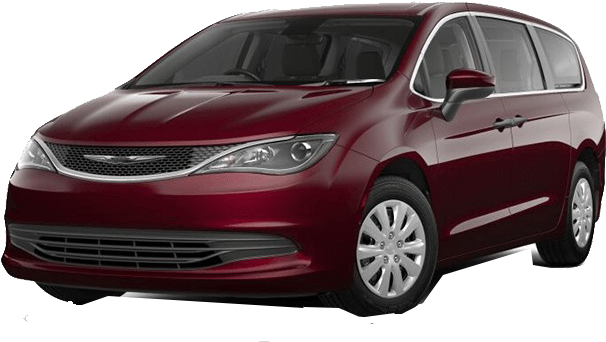 Chrysler Minivan Red Side View PNG image