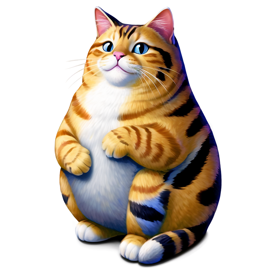 Chubby Cat Cartoon Png B PNG image
