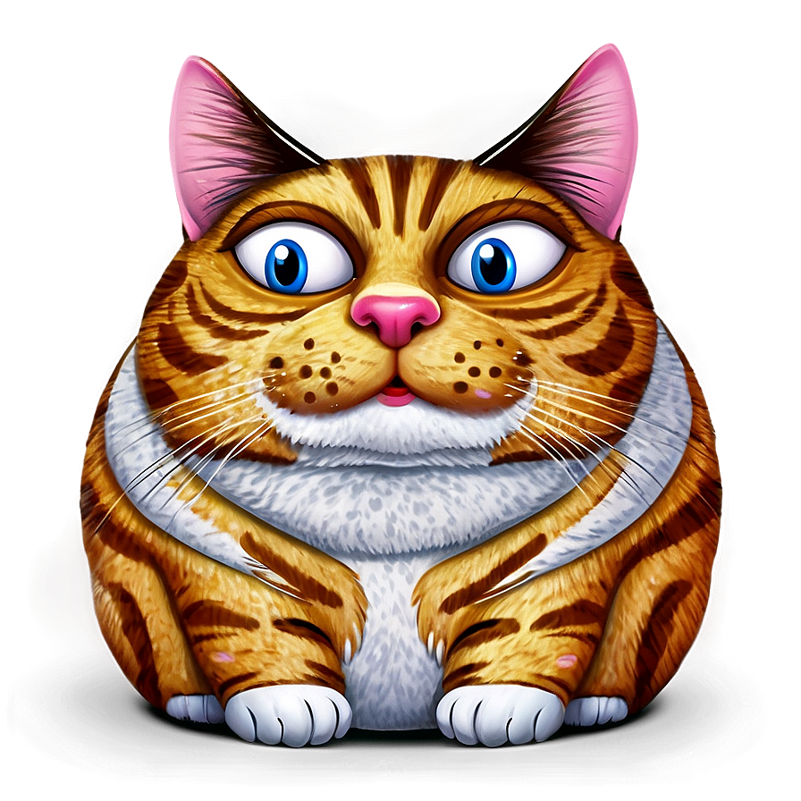 Chubby Cat Cartoon Png C PNG image