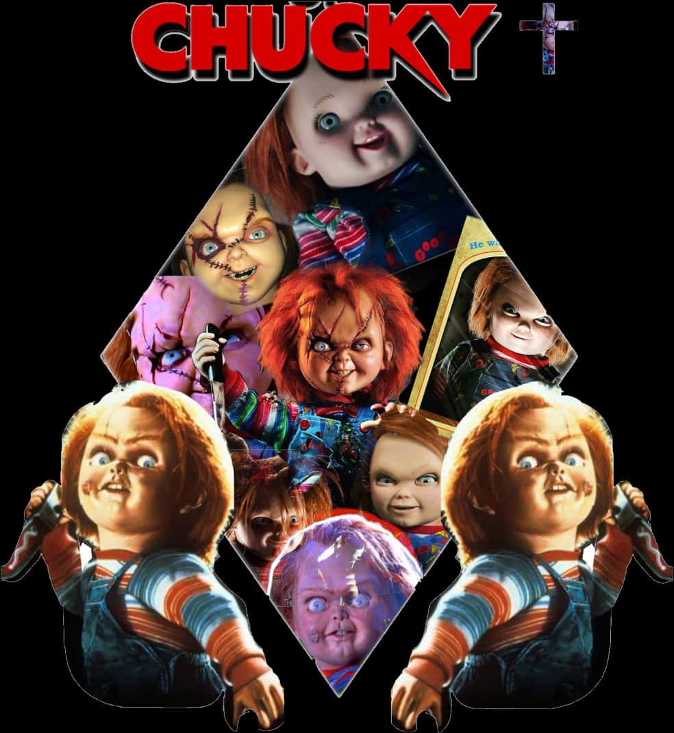Chucky Collage Horror Icon PNG image