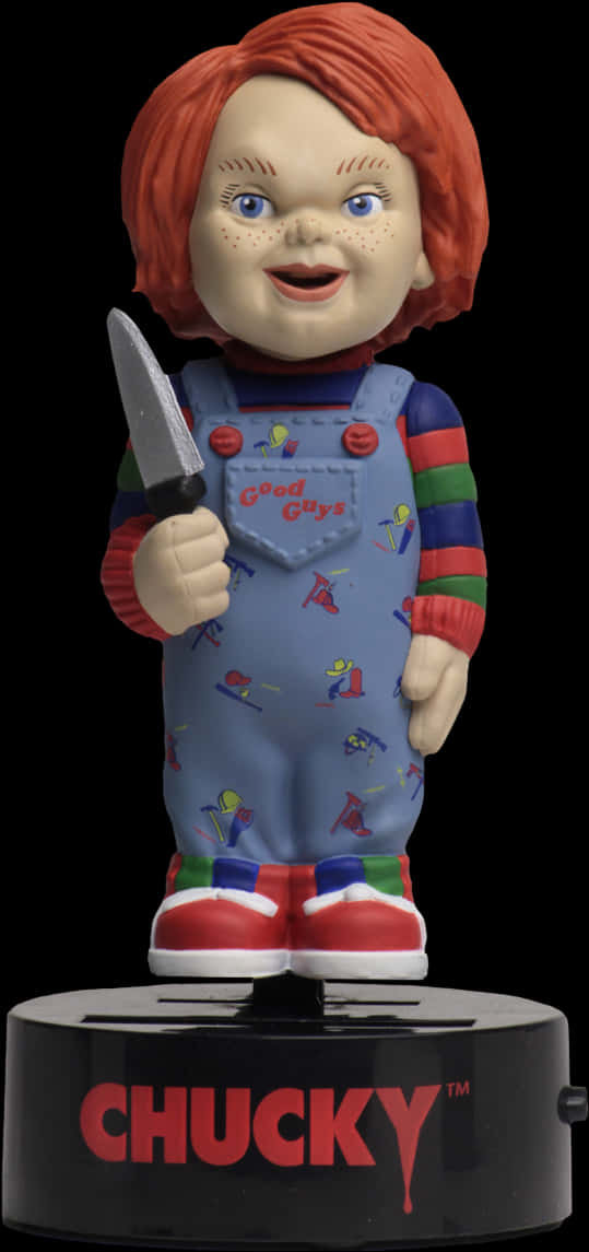 Chucky Doll With Knife Figurine PNG image
