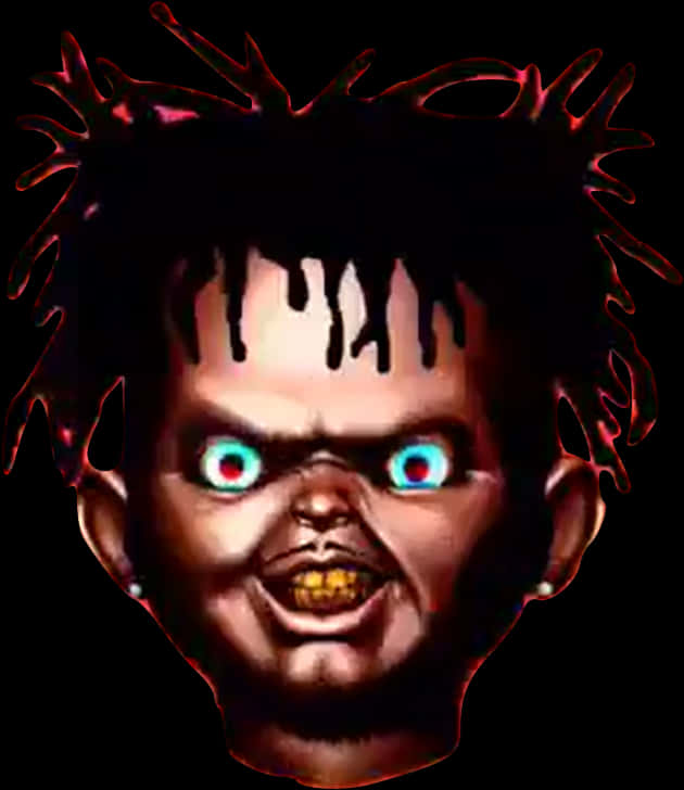 Chucky Horror Character Glowing Eyes PNG image