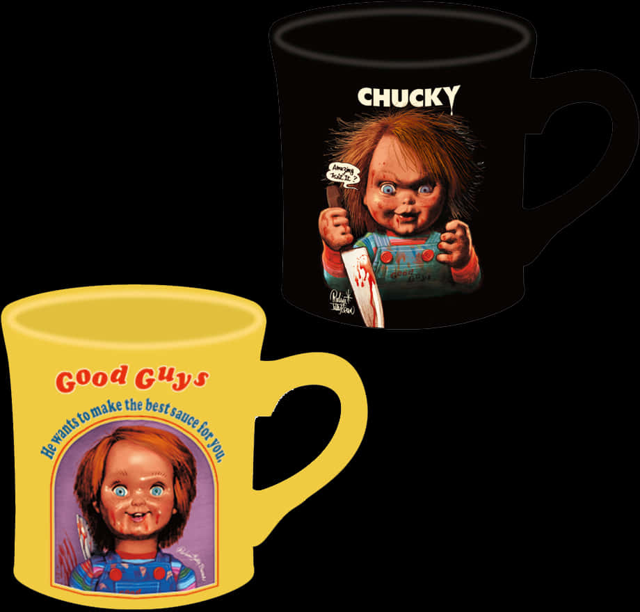 Chucky Themed Mugs PNG image