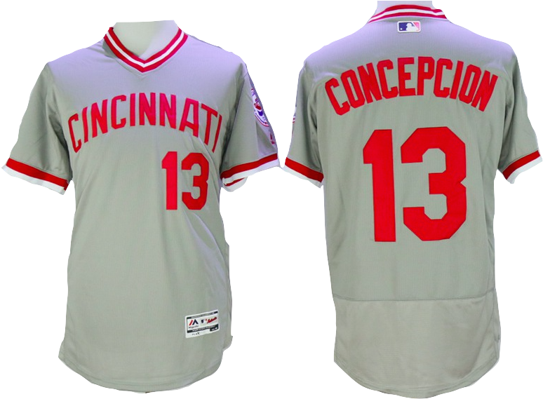 Cincinnati Baseball Jersey Number13 Concepcion PNG image
