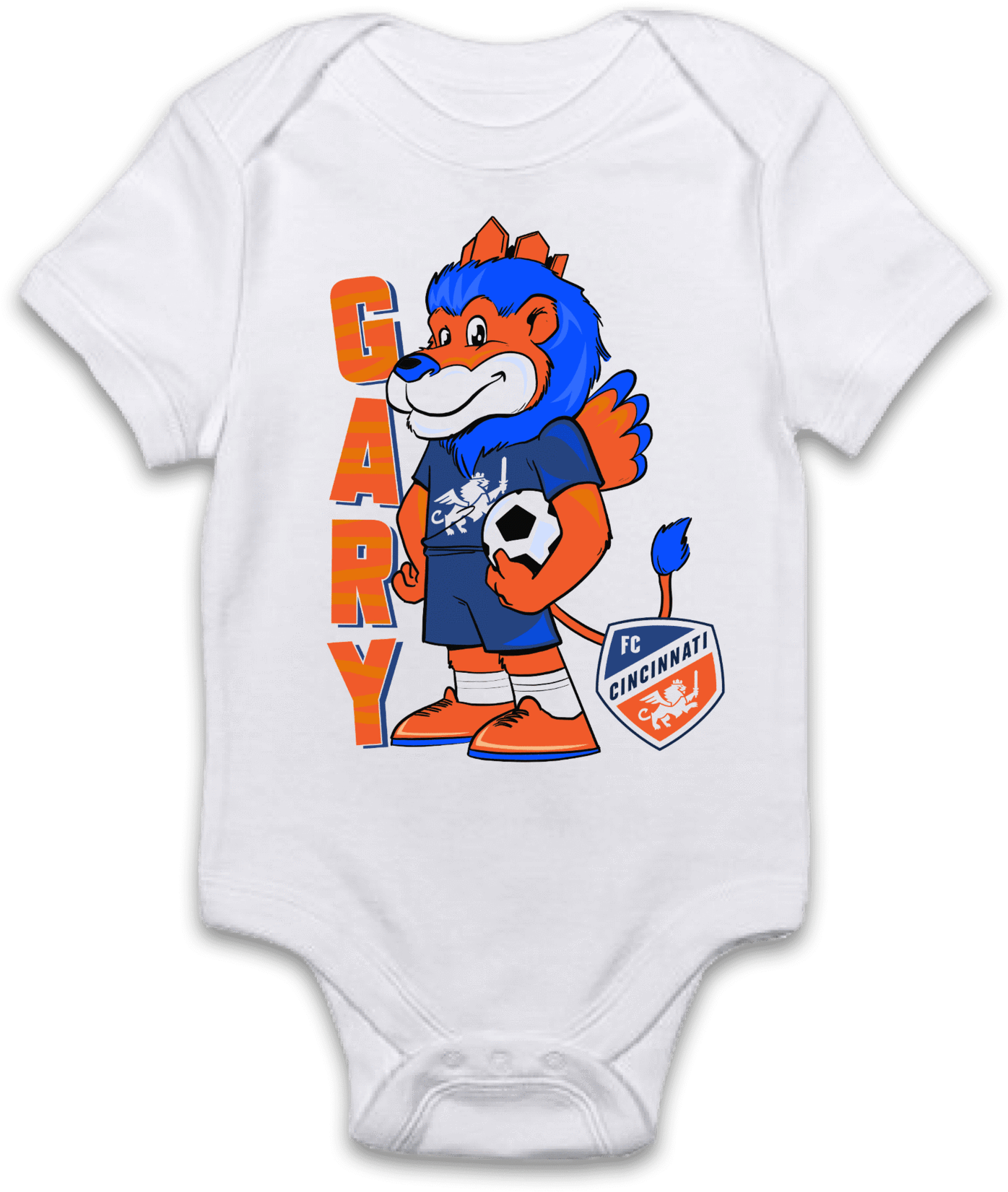 Cincinnati Soccer Mascot Baby Onesie PNG image