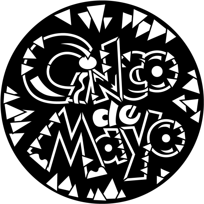 Cincode Mayo Blackand White Artwork PNG image