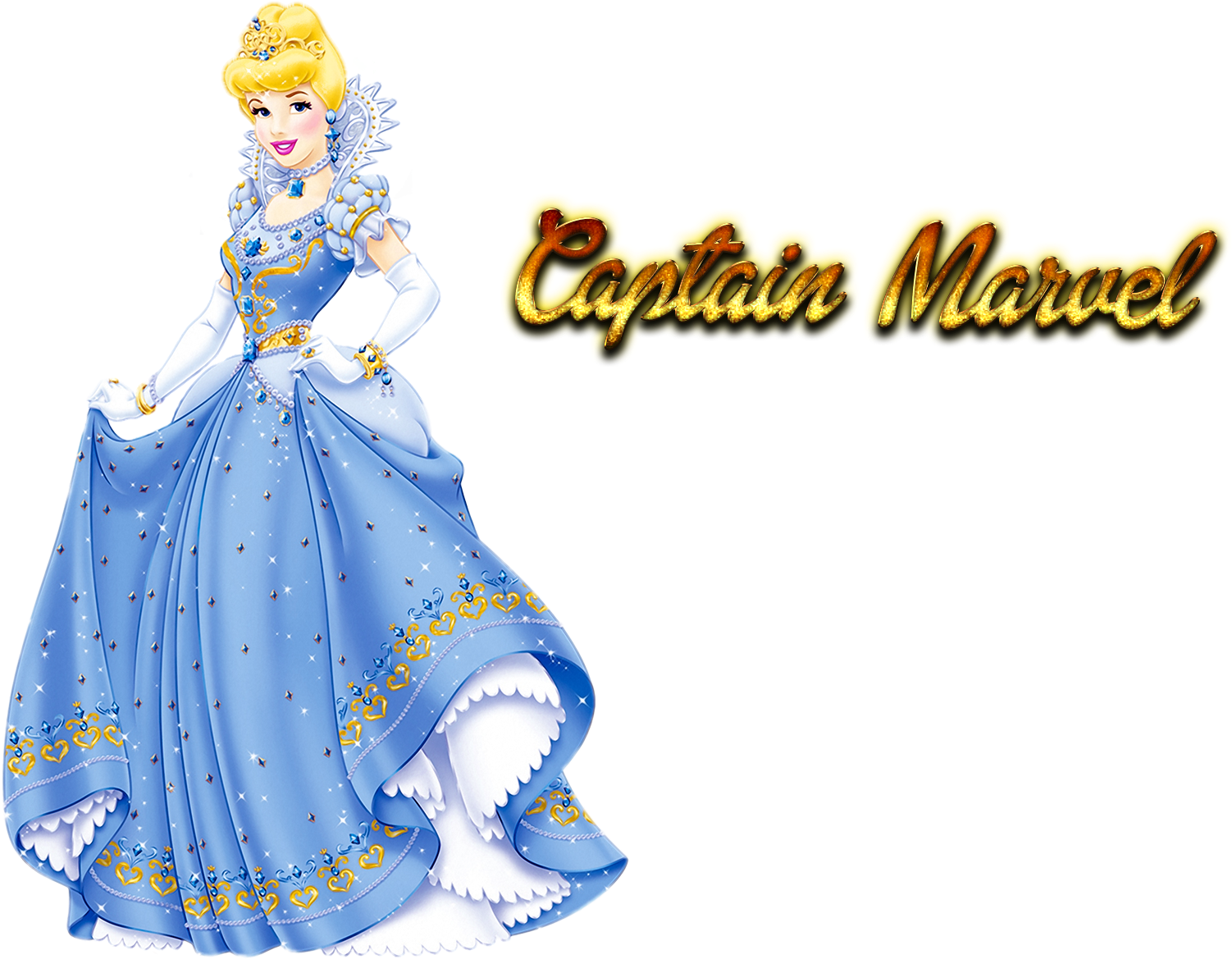 Cinderella Captain Marvel Mashup PNG image