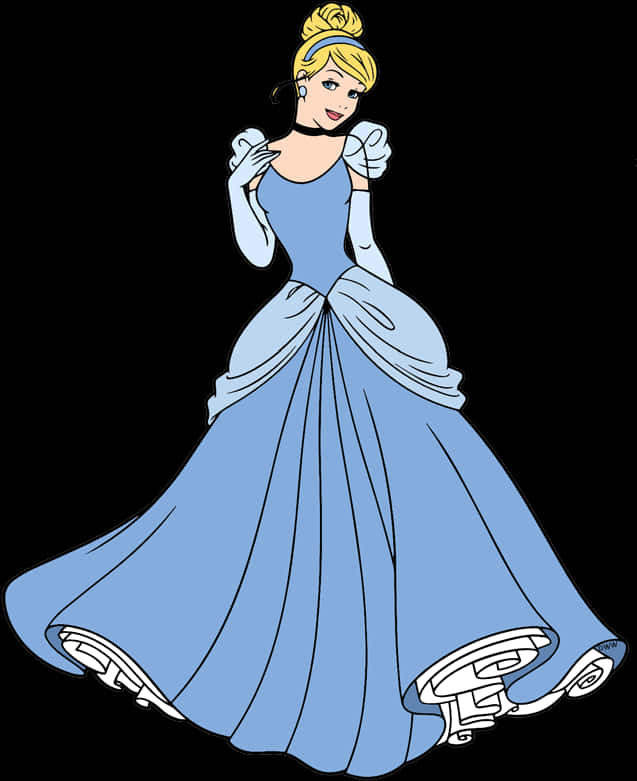 Cinderella Classic Blue Dress PNG image