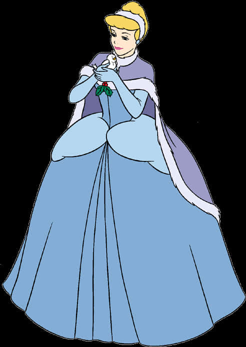 Cinderella Classic Blue Dress PNG image