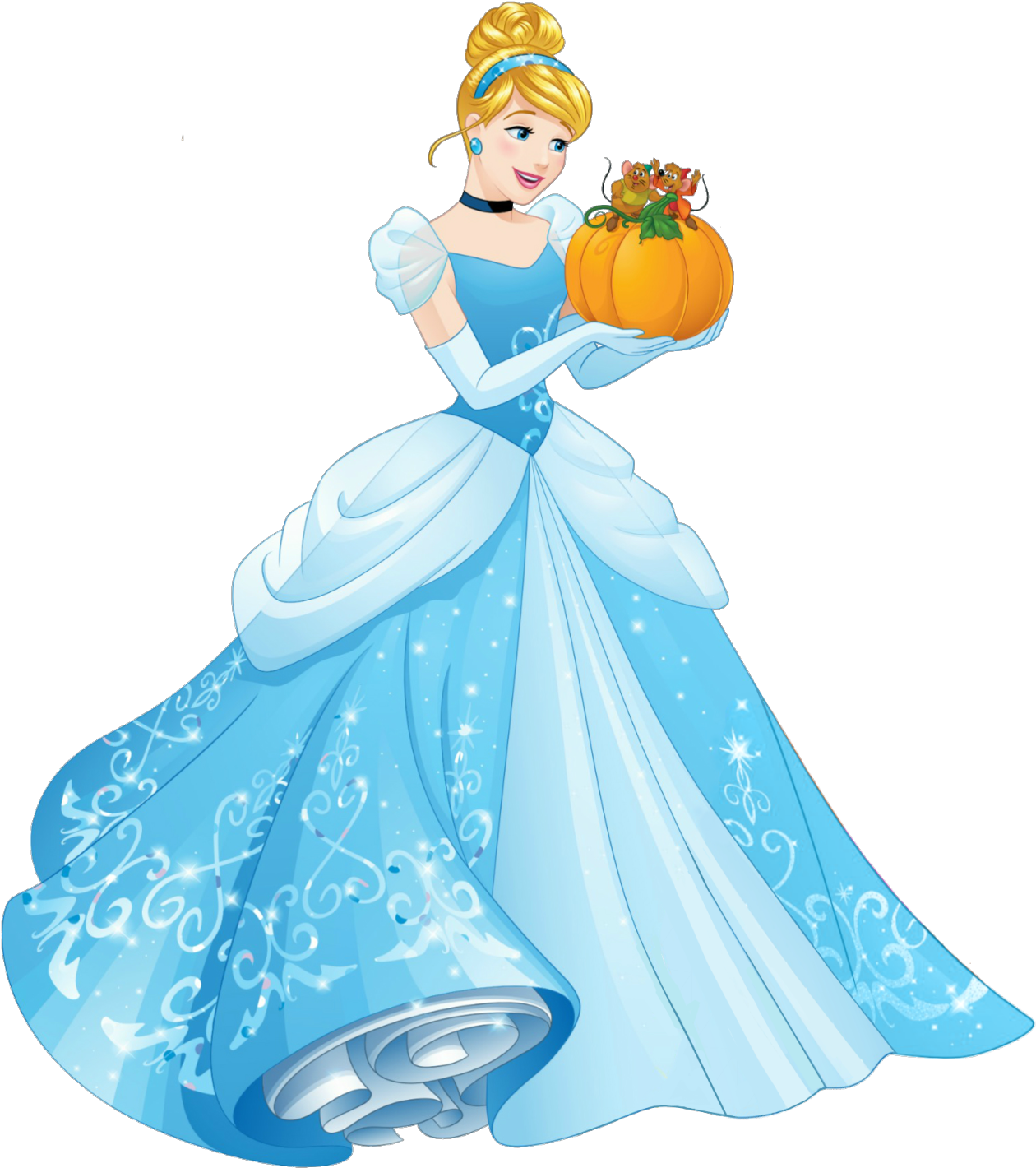 Cinderella Holding Pumpkin Fall Theme.png PNG image