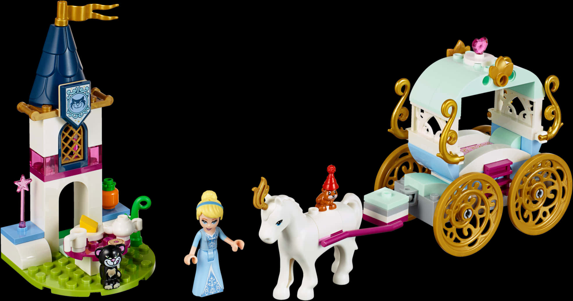 Cinderella Lego Setwith Carriageand Castle PNG image