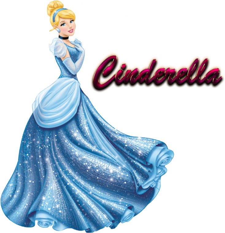 Cinderella Sparkling Blue Gown PNG image