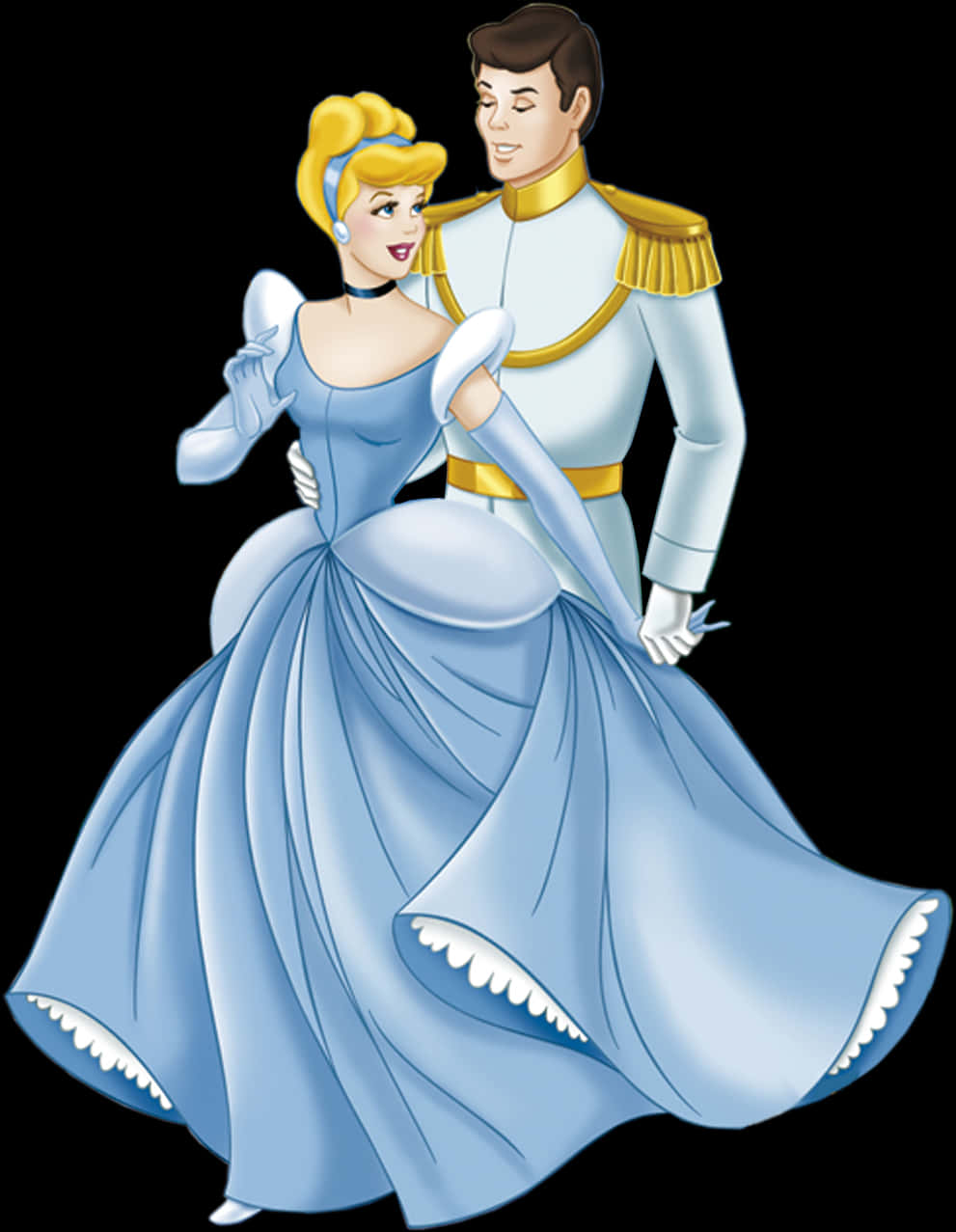 Cinderellaand Prince Charming Dance PNG image