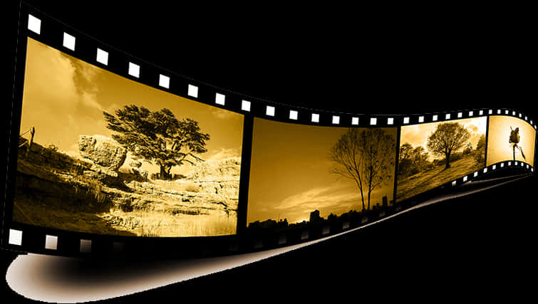 Cinematic Filmstrip Landscape PNG image