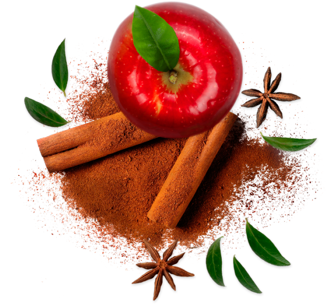 Cinnamon Apple Spice Composition PNG image