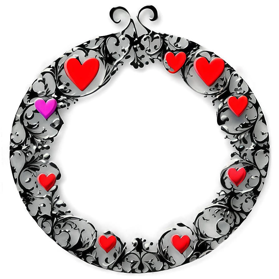 Circle Frame With Hearts Png Gum PNG image