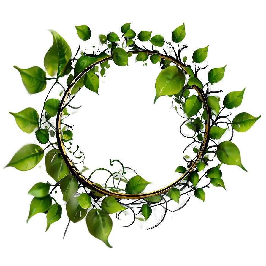 Circle Frame With Leaves Png 06122024 PNG image